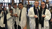 Science Students In Laboratory Gear